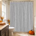 thumbnail image 3 of Light Gray Shower Curtain Set - Extra Long 72" x 96" Washable Bathtub Curtain with 12 Hooks, Modern Minimalist Vertical Stripes Linen Texture Waterproof Fabric Stall Shower Curtains for Bathroom, 3 of 8
