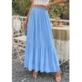 thumbnail image 3 of PRETTYGARDEN Long Skirts for Women Summer Vacation Outfits Spring Chiffon Elastic Waist Flowy A-Line Pleated Midi Skirt, 3 of 10