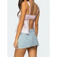 thumbnail image 5 of LMLYSoH Women Babydoll Tank Tops Slim Lace Trim Square Neck Sleeveless Backless Crop Shirt Summer Streetwear, 5 of 7