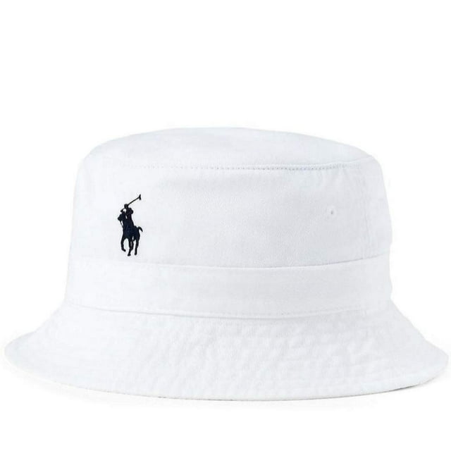 Sombrero Ralph Lauren Polo de algodón con forma de cubo L/XL, color blanco