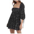 thumbnail image 1 of Robe d'Été pour Femmes 2024 Mode Grande Taille Solide Paillettes Décontractée Fête Danse Manches Courtes Robe 50 % de Réduction Liquidation!, 1 of 6