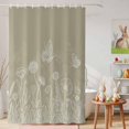 thumbnail image 6 of Shower Curtain Spring Plant White Line Art Shower Curtains for Bathroom Decor, Waterproof Polyester Shower Curtain Set with Hooks, Extra Long 72" x 84" Flower Butterfly, 6 of 9