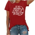 thumbnail image 4 of Hvobtty T-Shirt à Manches Courtes Col Rond Décontracté pour Femmes, T-Shirt de Sport de Baseball Imprimé avec Col Rond et Haut à Manches Courtes, 4 of 4