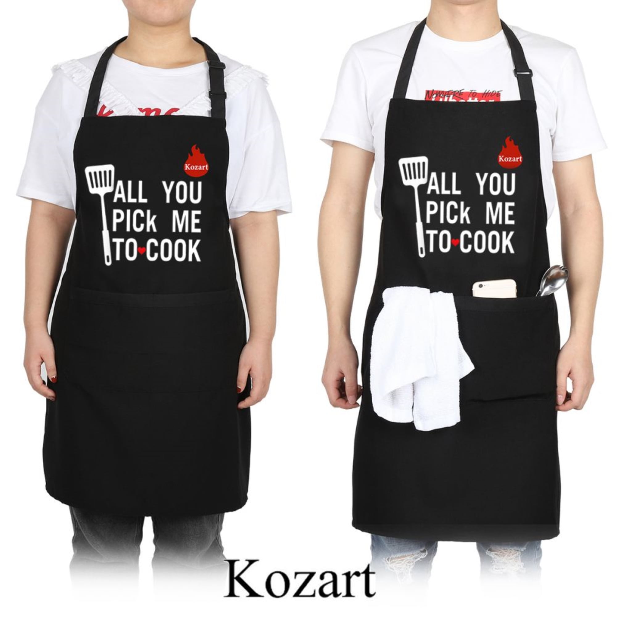 Funny Aprons for Women Men,Kozart Adjustable Kitchen Chef ...