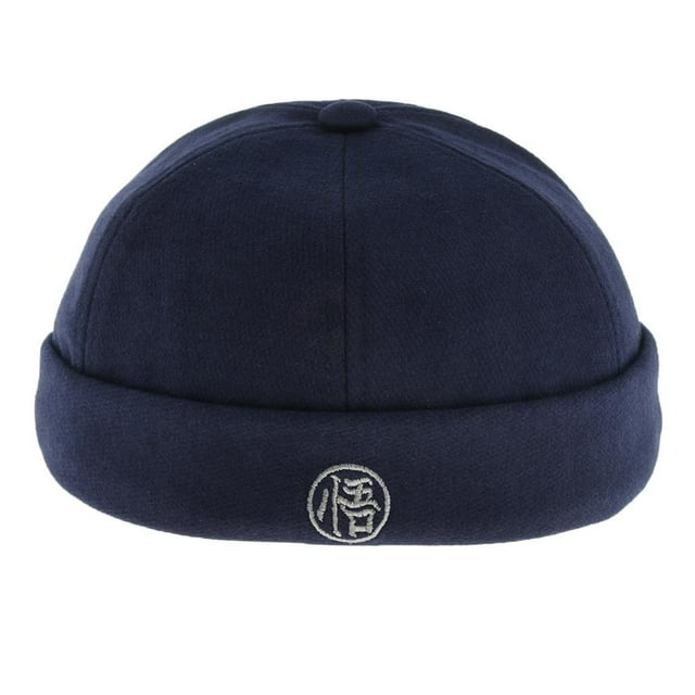 Gorra Docker de lana fieltro Sunnimix Beanie Ajustable Azul Marino