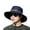 Navy Blue, variant on Men Outdoor Hat Sunscreen Wide Brim Flat Top Round Letter Print Anti-UV Windproof Strap Hollow Out Men Fisherman Hat Headwear