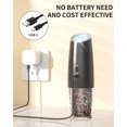 thumbnail image 3 of AsFrost 2 Pack Rechargeable Electric Salt and Pepper Grinder Set, Gravity Automatic Pepper Mill with LED Light, Adjustable Coarseness, USB Type-C, 3 of 8