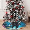 thumbnail image 4 of KLL 48" Christmas Tree Skirt Underwater Diving Cat Xmas Tree Skirts Mat for New Year Xmas Holiday Party Indoor Outdoor Home Decoration, 4 of 5
