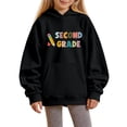 thumbnail image 2 of XXWXYD Girls Back -to -School Letter Print Hooded Sweatshirt, First Day Graphic Pullover Loose Casual Top Fall Spring Trendy Outfit, 2 of 4