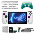 thumbnail image 1 of ASUS ROG Ally 1TB SSD Gaming Handheld Bundle – 7" Touchscreen 120Hz FHD 1080p, AMD Ryzen Z1 Extreme, Mytrix Black Ice Hall Effect Wireless Pro Controller, Hub, 128GB MicroSD, 6-in-1 Accessories, 1 of 5