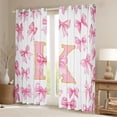 thumbnail image 2 of Manfei Dreamy Princess K Letter Monogrammed Black Out Curtains for Girls Women,Shabby Chic Romantic Bow Knot Curtains Pack of 2 (42x63 Each) for Kids Teens,Super Cozy Room Decor, 2 of 6