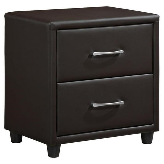 Pemberly Row 2-Drawers Contemporary Wood Nightstand in Dark Brown