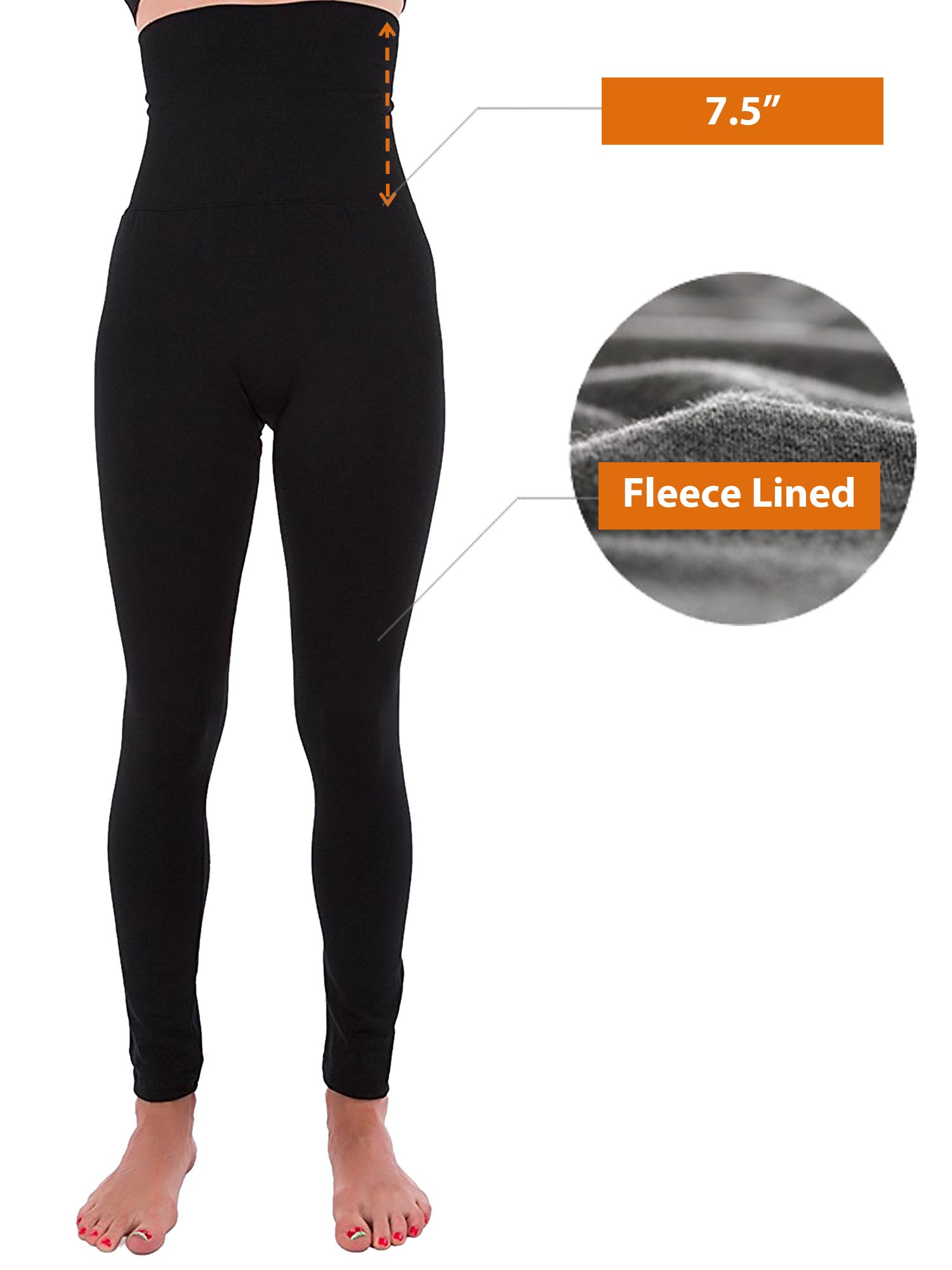 Women's High Waist Tummy Control Fleece Lined Legging Winter Warm Compression Top Thermal Pants - image 3 of 6