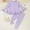 Purple, variant on Eltusu Toddler Girls Outfit Sets 2 Pieces, Pullover Cotton Button Girls Clothing Sets Purple Size 3-4 T