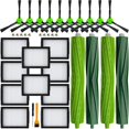 thumbnail image 1 of Piezas de repuesto para Irobot Roomba I3 I3 I4 I4 I5 I5 I7 I7 I8 I8 J5 J5 J7 E5 E6 E7 E I y J Series Robot Aspiradores Kit de reposición 2 juegos de cepillos de goma 10 filtros de vacío 10 cepillos la, 1 of 1