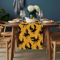 thumbnail image 2 of Halloween Table Runner - 72 Inch Long, Kitchen Dining Table Runner Dresser Scarves, Orange Farmhouse Crow Spooky Black Birds Farmhouse Decor for Coffee Tables Wedding Party Banquet, 2 of 8