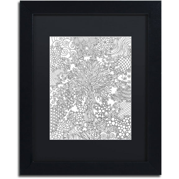 Trademark Fine Art "Mixed Coloring Book 55" Canvas Art by Kathy G. Ahrens, Black Matte, Black Frame
