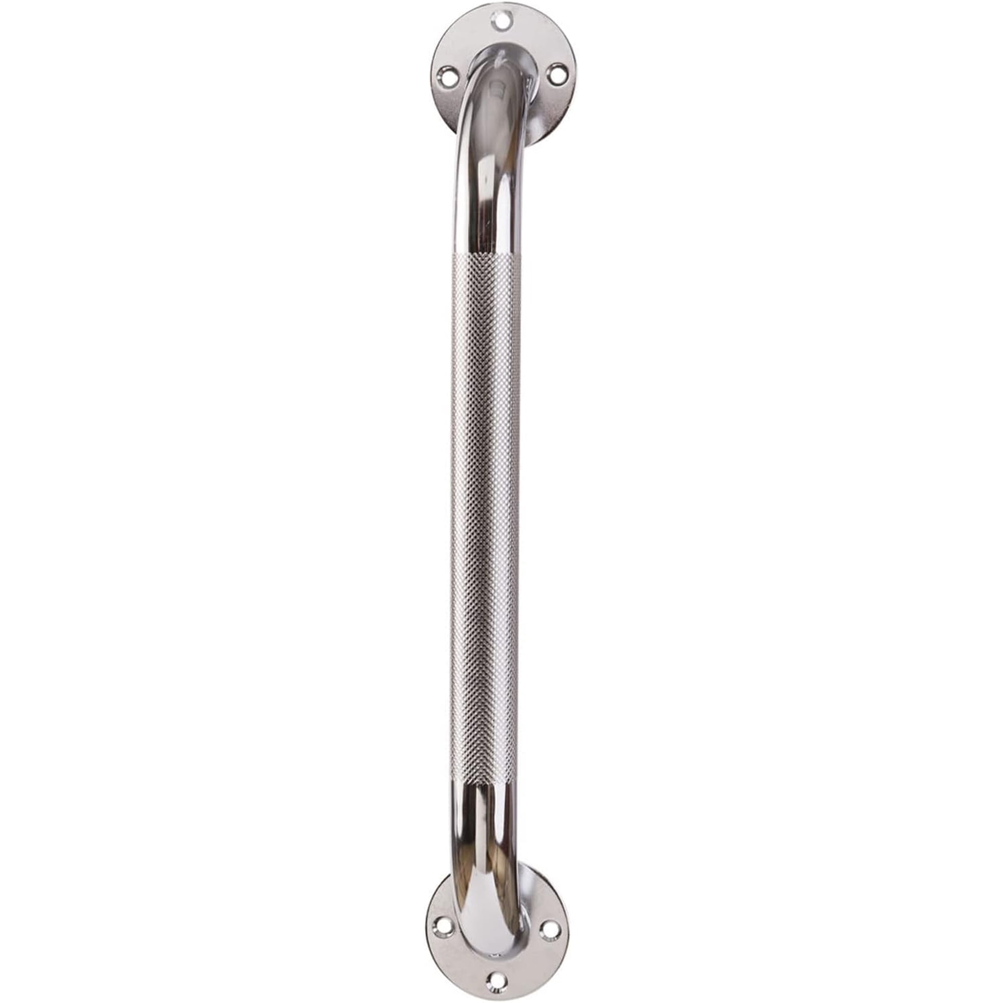 HealthSmart Knurled Steel Grab Bar, Chrome, 12 in