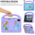 thumbnail image 6 of ELEHOLD Case for iPad mini (6th Generation), Fun Animal Design EVA Durable Case with Handle & Stand & Strap, Easy Carry for Children,Purple, 6 of 9