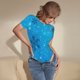 thumbnail image 3 of Balery Winter With Snowflakes Body de cuello redondo de manga corta para mujer Tops de manga corta Tops básicos-Medium, 3 of 7