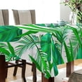 thumbnail image 3 of Tropical Palm Leaves Rectangle Tablecloth, Dust Proof Anti Wrinkle Wipeable Table Cloth Tabletop foration of Dinner Kitchen Wedding Holiday Party 60"x108" Decor Gift, 3 of 7