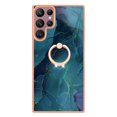 thumbnail image 2 of ELEHOLD for Samsung Galaxy S24 Ultra Case, IMD Marble Pattern Soft TPU Shockproof Bumper Slim Lightweight Case with Glitter Diamond Ring Holder,Galaxy S24 Ultra Case,Green, 2 of 6