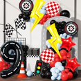 thumbnail image 4 of Set de globos para fiesta YNITSED de 40" con número 9 y auto de carreras, 4 of 7