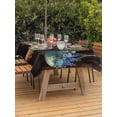 thumbnail image 3 of Outdoor Tablecloths with Umbrella Hole & Zipper, Spring Floral Rectangle Tablecloth 60x120 Inch, Wooden Flowers Elegant Pastoral Botanical Waterproof Table Cloth, Patio/Pool/Picnic Table Covers, 3 of 8