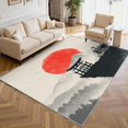Japan Torii Area Rugs, Red Asian Oriental Temple Pattern Carpet ...
