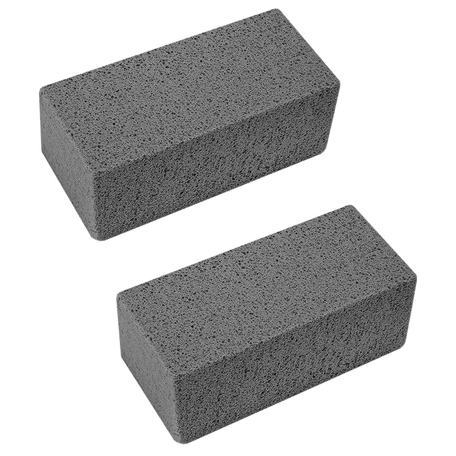 PandaSpa 2PC Black Scrubbing Grill Brick Block Pumice BBQ Cleaning Stone for Grills, Racks