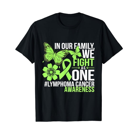 Green Ribbon Lymphoma Cancer Awareness We Fight As One T-Shirt