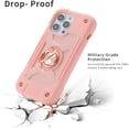 thumbnail image 2 of Compatible with iPhone 13 Pro Case 6.1 Inch with Built-in 360°Rotating Ring Stand, Military Grade Drop Protection Full Body Heavy Duty Case 3 in 1 Protective Cover (Pink), 2 of 13