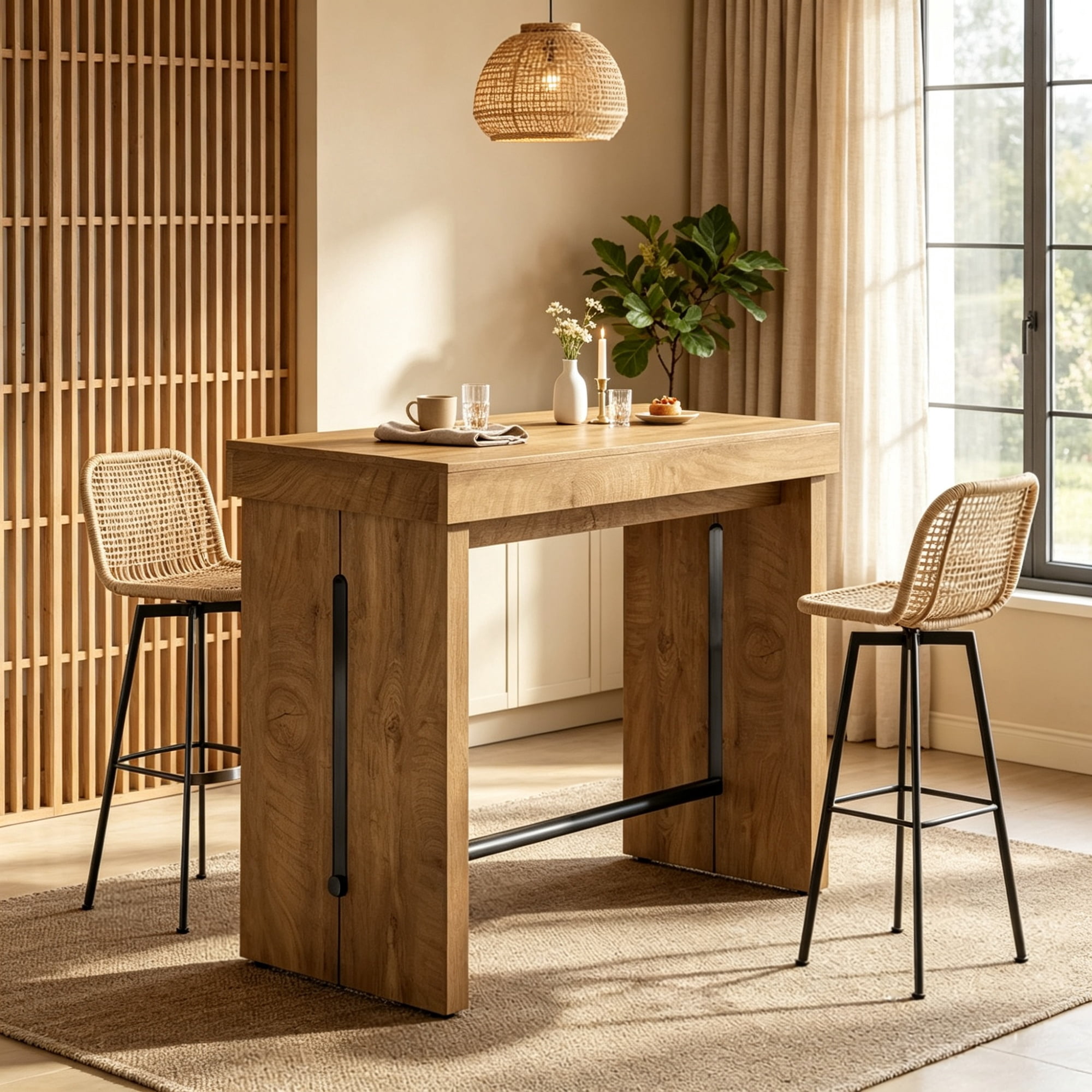 41" Bar Table, Counter Height Pub Table with Sturdy Tabletop