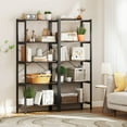 thumbnail image 3 of Costway 5-Tier Rustic Industrial Bookshelf Wood Display Storage Rack with Metal Frame, 3 of 10