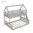 thumbnail image 2 of Harper & Bright Designs Wood Twin Over Full Bunk Bed, Solid Wood House Bed Frame Built in Ladder, Convertible to 2 Beds, Floor Bunk Bed, Gray, 2 of 14