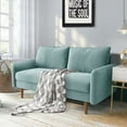 thumbnail image 2 of 56.3 Inch Velvet Upholstered Loveseat, Soft Deep Seat Armrest Sofa Couch with Sturdy Wooden Legs, 2-Seater Cloud Couch for Apartment Living Room Dorm, Sage, 2 of 7