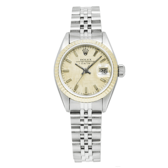 Pre-Owned Rolex Datejust 6917 26MM Linen Dial With Stainless Steel Jubilee Bracelet