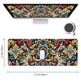 thumbnail image 2 of nygtbtfer Square Aesthetic Mouse Pad,Office Home Mouse Mat Design,Waterproof Ethnic Mouse pad,Non-Slip Rubber Base Computer Mouse Pads for Wireless Mouse,Abstract Floral Circles 31.5x11.8 in, 2 of 6