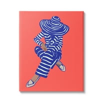 Stupell Industries Pop Style Stripes Pattern Upscale Trendy Fashion Girl Graphic Art Gallery Wrapped Canvas Print Wall Art, Design by Amelia Noyes
