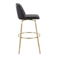 thumbnail image 5 of Toriano 30" Fixed Height Bar Stool, Bar Chairs, Swivel Bar Stools, Bar Stools Set of 2 (Black Faux Leather), 5 of 6