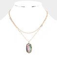 thumbnail image 2 of Abalone Hexagon Pendant Double Layered Necklace, 2 of 2