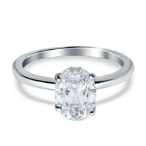 Simulated Cubic Zirconia Size-5 Oval Cut Cathedral Solitaire Wedding Engagement Ring 925 Sterling Silver