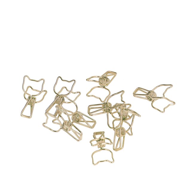 Clips de papel de 20 piezas, abrazaderas reutilizables de estilo elegante, diseño hueco confiable, decorativo, atractivo, para oficina