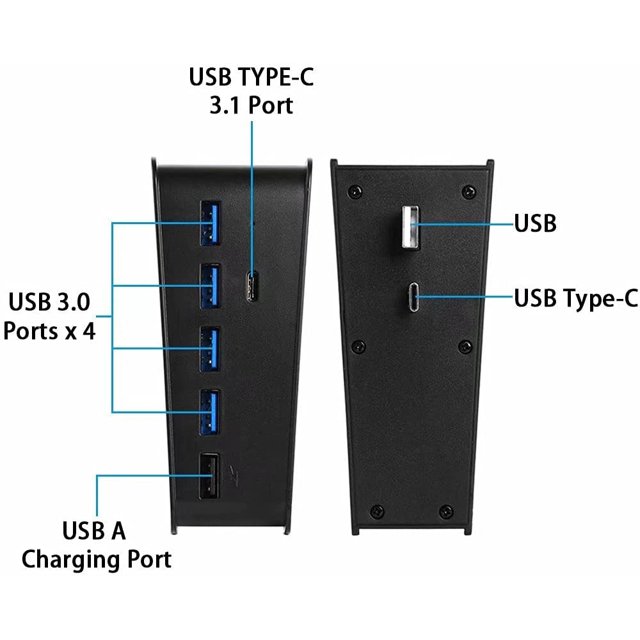 Concentrador USB Megadream 5 Puertos para PS5 Adaptador Divisor Cargador