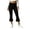 26# Black, variant on Fold Over Flare Capri Pants for Women Mid Rise Cropped Gaucho Pants Casual Lounge Bootcut Yoga Leggings Pj Bottoms (Black,S)
