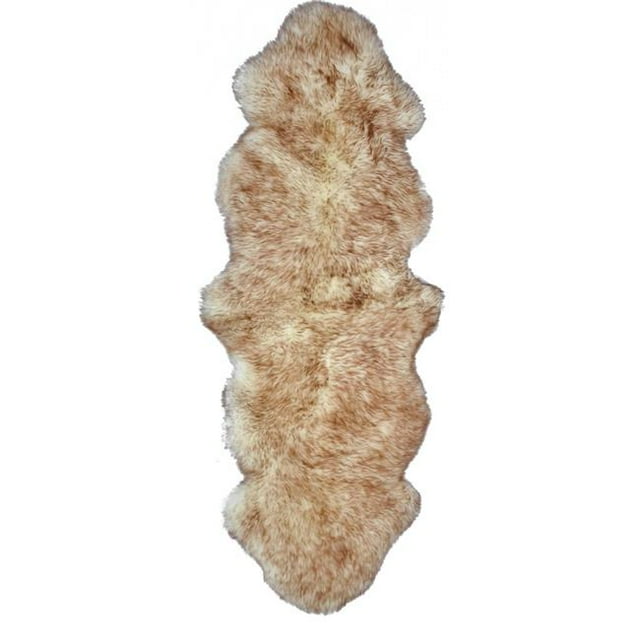 HomeRoots 294269 2 x 2 x 6 in. New Zealand Double Sheepskin Rug Gradient Chocolate
