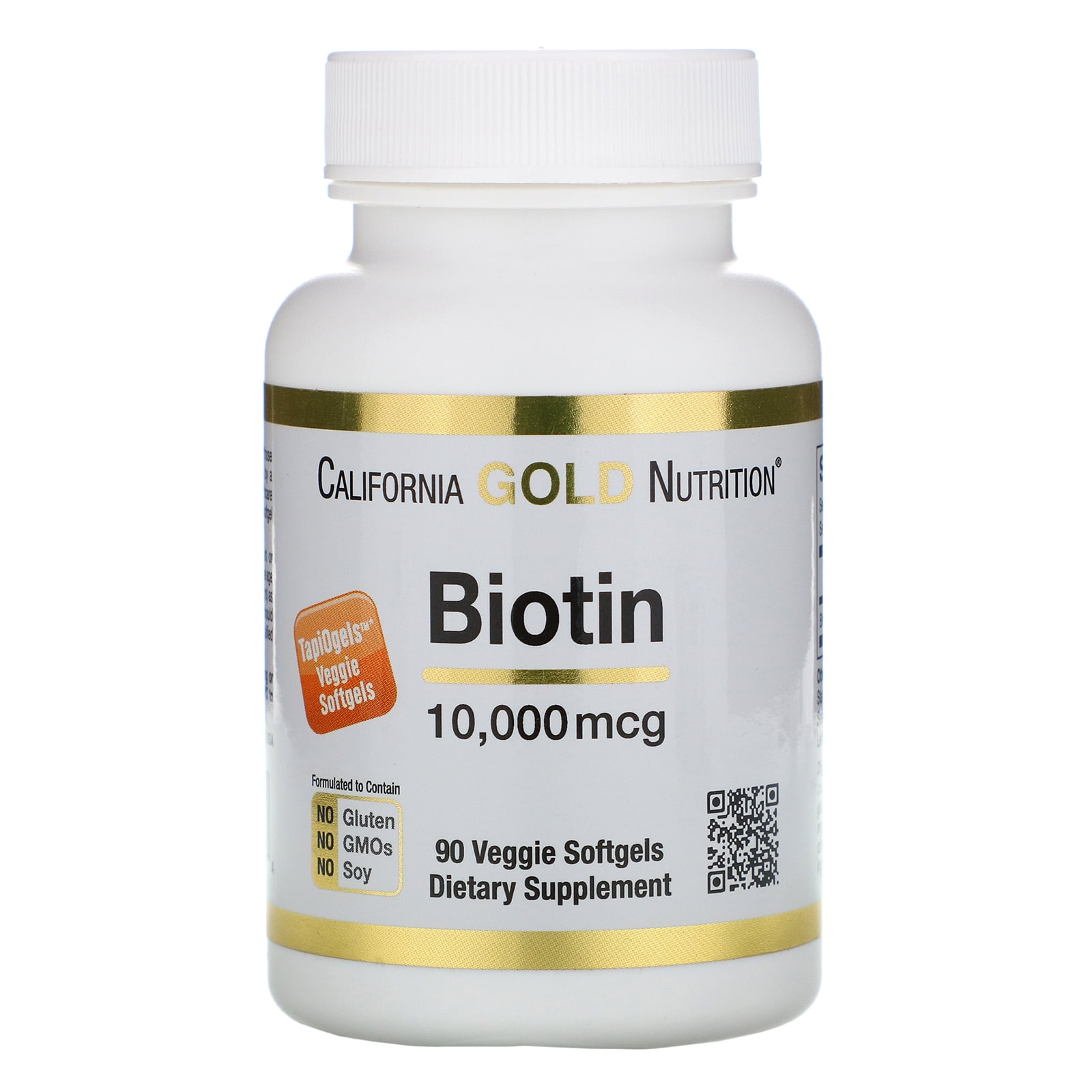 California Gold Nutrition Biotin, 10,000 mcg, 90 Veggie Softgels