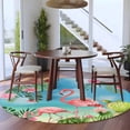 thumbnail image 3 of Pink Flamingos Round Area Rug 6Ft Washable Circle Rugs for Bathroom Office, Summer Beach Tropical Floral Cactus Non-Slip Carpet Floor Mats Indoor Outdoor Carpet Runner Aesthetic Home Decor, 3 of 8