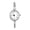 White, variant on Lady Analog Round Quartz Alloy Strap Open Bracelet Watch, Geometric Pattern, Roman Numerals Black Dial (0.9 inches / 23 mm)