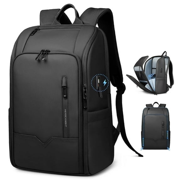 Heroic Knight 15.6 Inch Laptop Backpack with USB Charging Port, Water-Resistant Business Travel Backpack for Men & Women